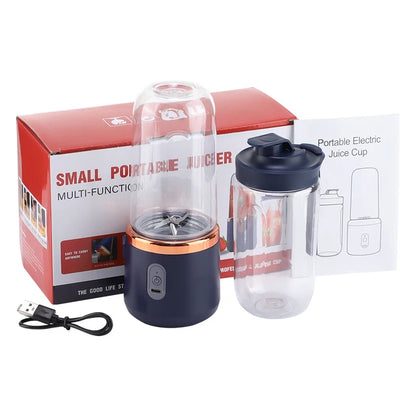 Portable Small Electric Juice Cup Stainless Steel Blade Double Cup Juice Fruit Food Automatic Smoothie Blender Kitchen Tool