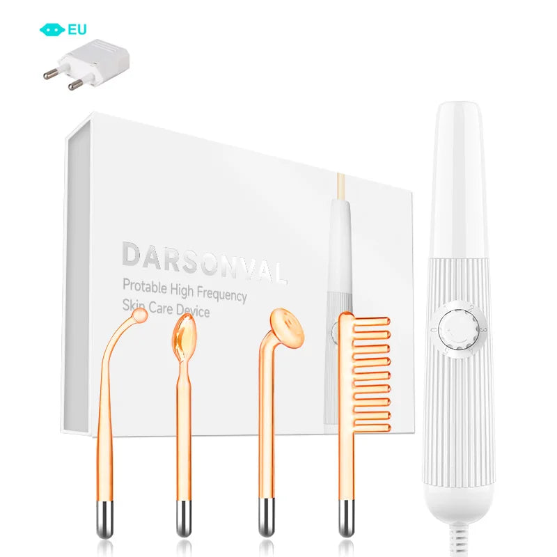 DARSONVAL High Frequency Electrode Wand Machine Neon Electrotherapy Glass Tube Acne Spot Wrinkles Remover Beauty Facial Care