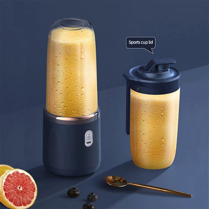 Portable Small Electric Juice Cup Stainless Steel Blade Double Cup Juice Fruit Food Automatic Smoothie Blender Kitchen Tool