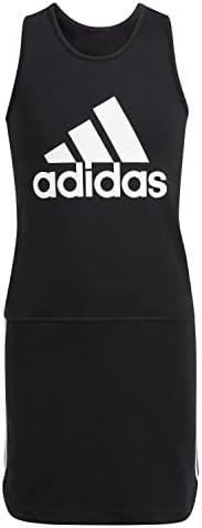 Adidas Girls Curved Hem Tank Dress Breathe-Easy