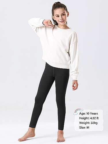 Stelle Girls Fleece Lined Leggings Youth High WaistWarm Winter Athletic Yoga Pants