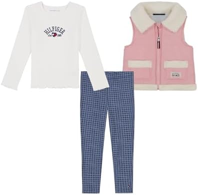 Tommy Hilfiger Girls 3pc Puff Vest Pant Set