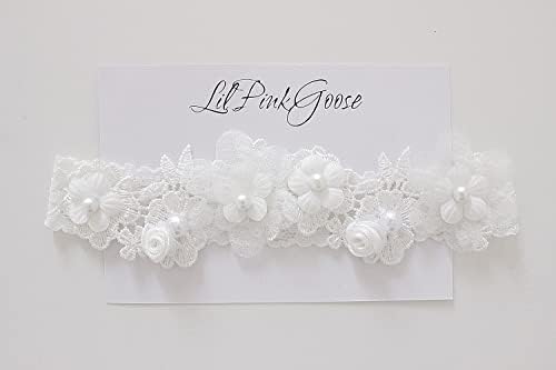 LilPinkGoose 0-18M Baby Girls Newborn Christening Shoes HeadBand Set