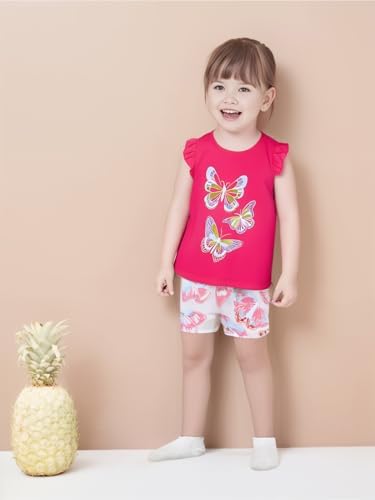 Frogwill Little Girls 2-Piece Playwear Set with Bow and Applique