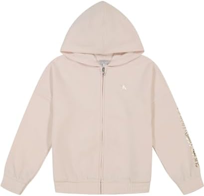Calvin Klein Girls Full-Zip Fleece Hoodie with Pockets