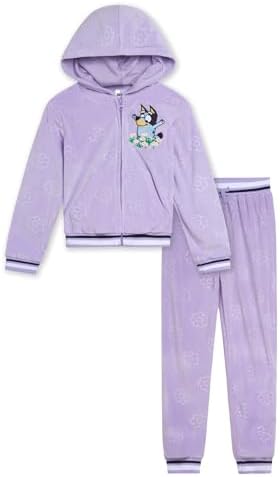 Bluey Girls Velour Zip-Up Hoodie Jogger Pants Set