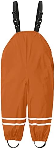 Toddler Waterproof Rain Pants with Suspenders for Boys Girls