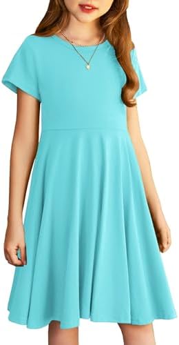 Arshiner Girls Basic Swing Dress - Casual Stylish