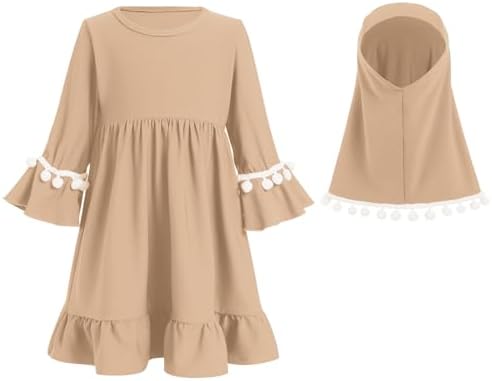 Newborn Islamia Dress Abaya Hijab for Baby Girls