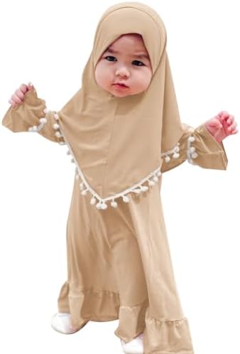 Newborn Islamia Dress Abaya Hijab for Baby Girls