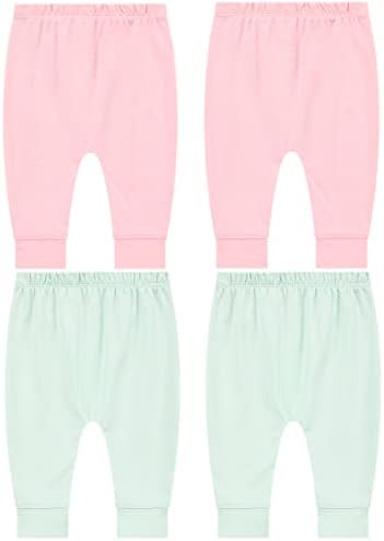 Pack of 4 Cute Soft Cotton Baby Jogger Pants for Boys Girls
