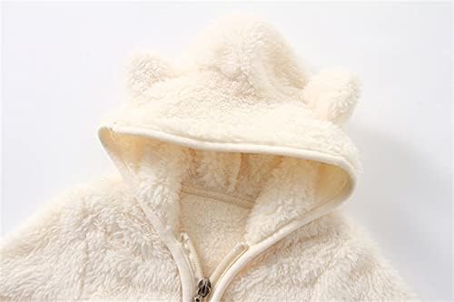 Double-Layer Coating Fleece Bear Ears Jacket Set for Kids