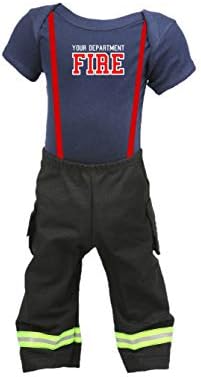 Firefighter Name Personalized Black 2-Piece Baby Outfit
