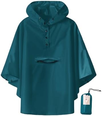 SaphiRose LightweightKids Rain Poncho Jacket - Waterproof and Easy to Wear
