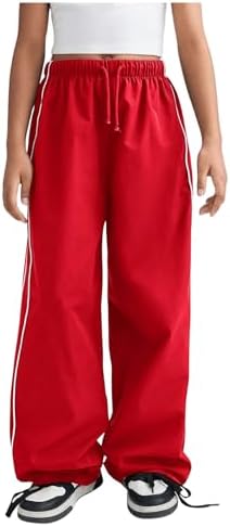 Girls Trendy Wide Leg High Waist Track Pants Unisex Active Fashion