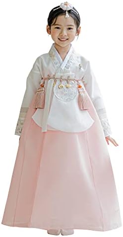 Striped Coral Dangui Hanbok for Kids