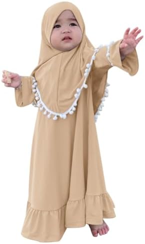 Newborn Islamia Dress Abaya Hijab for Baby Girls
