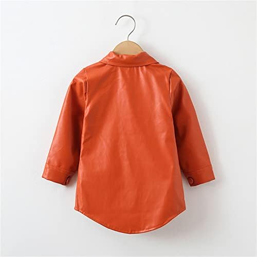 Patchwork Long Sleeve Leather Jacket - Kids Winter Set