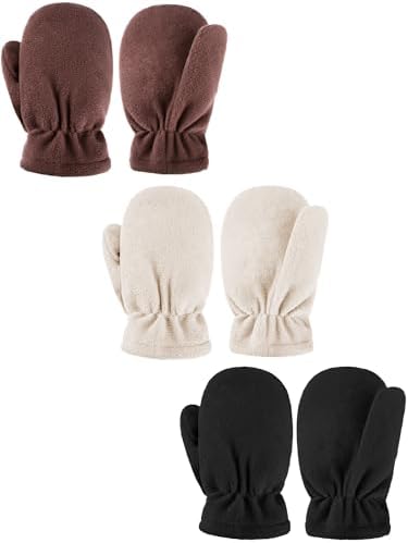 3 Pairs Baby Winter Mittens Fleece Gloves