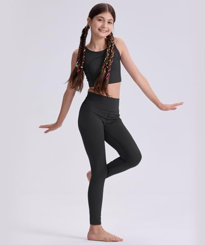 3 Pack Girls Black Athletic Leggings Increasing Confidence Perfect for Gym Beyond