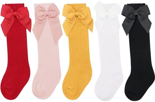 5-Pair Cute Knee-High Socks for Kids
