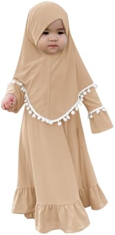 Newborn Islamia Dress Abaya Hijab for Baby Girls