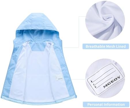 MGEOY Kids Waterproof Rain Jacket