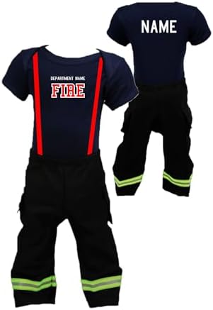 Firefighter Name Personalized Black 2-Piece Baby Outfit