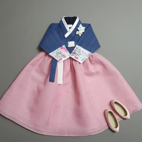 OUJIN I Korean Baby Girl Hanbok Floral Embroidery Brooch Included
