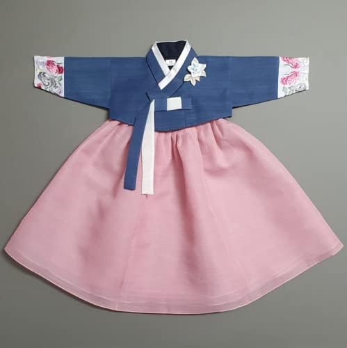 OUJIN I Korean Baby Girl Hanbok Floral Embroidery Brooch Included