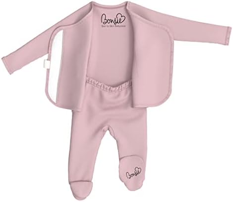 Bonsie Skin to Skin Footed One-Piece Dress in Pink with Peonies