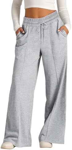 Ikevan Girls Oversized Wide Leg Sweatpants with Pockets