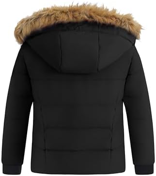 wantdo Girls Winter Puffy Coat with Faux Fur Hood 1