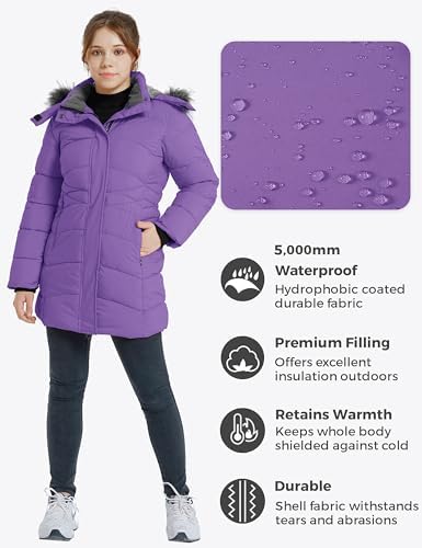 Girls Winter Coats Long Puffer Jacket with Hood