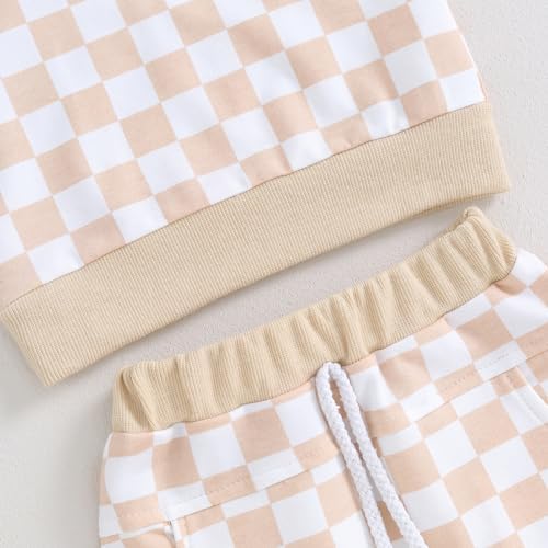 Perfect Checkered Plaid Toddler Outfit Soft Trendy Summer Clothes for Kids