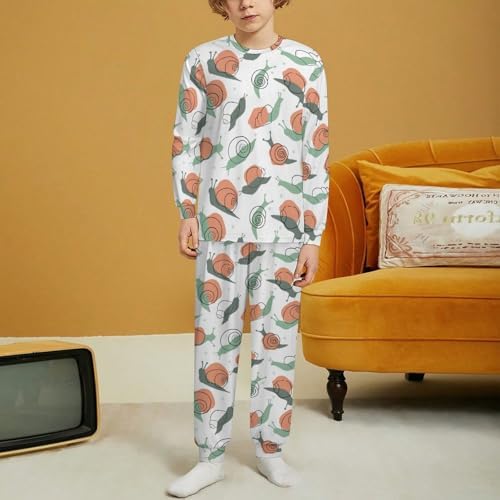 Snails Rainbows Thermal Pajama Set