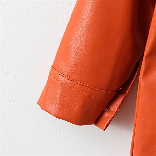 Patchwork Long Sleeve Leather Jacket - Kids Winter Set