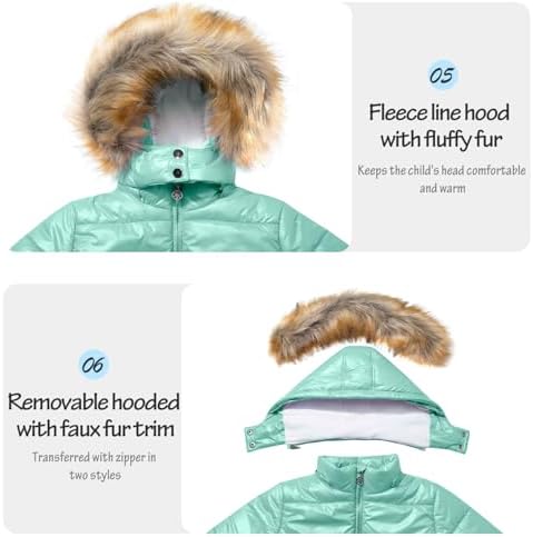 Garemcy Girls Metallic Winter Coat Warm Waterproof Cozy