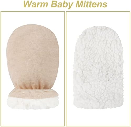 Hicdaw 2 Pairs Baby Mittens Soft Warm and Stylish for Newborns