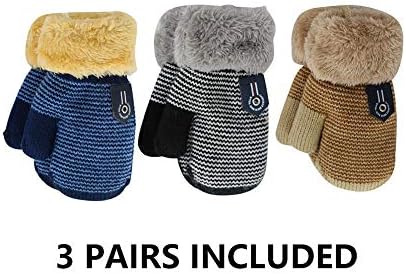 ORVINNER Winter Sherpa Lined Mittens for Babies