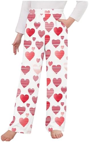 BONIXOOM Red Heart Print Pants