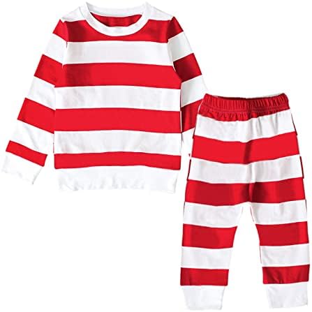 Toddler Girl Christmas Sleepwear Set - Striped Pajamas with Hat