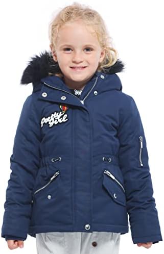 RokkaRolla Girls Water-Resistant Winter Coat with Hooded Fur