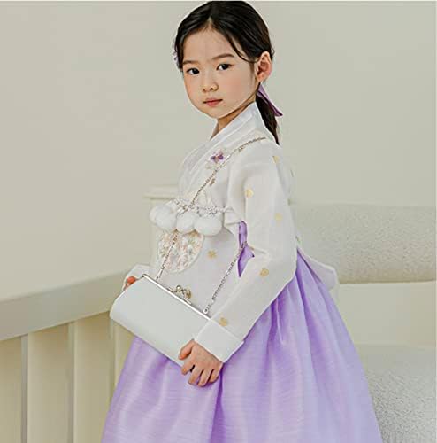 Ivory Foil Dangui Purple Girl Hanbok