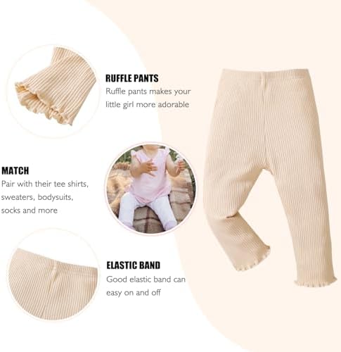SOBOWO Toddler Ruffle Pants 3-Pack