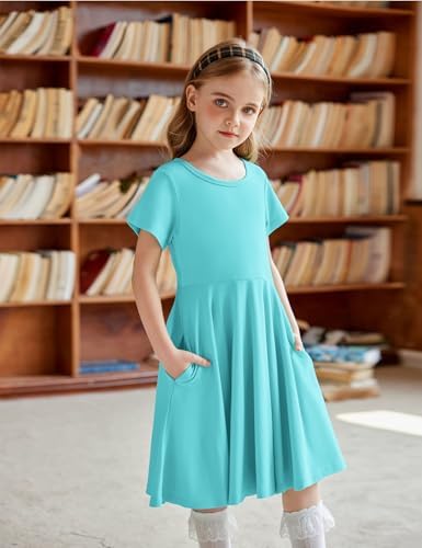 Arshiner Girls Basic Swing Dress - Casual Stylish