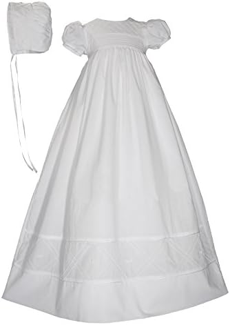 Elegant 34-inch Heirloom Christening Gown for Baby Girls