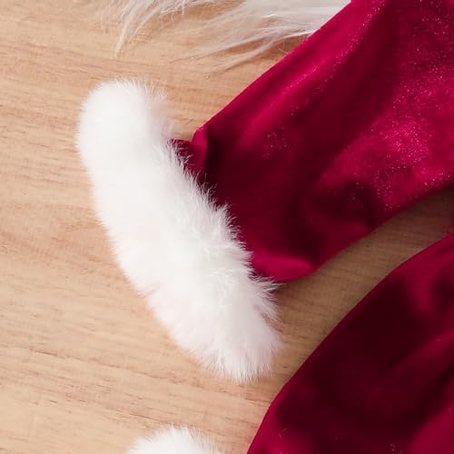 Newborn Baby Girl Christmas Dress with Santa Hat - 2Pcs