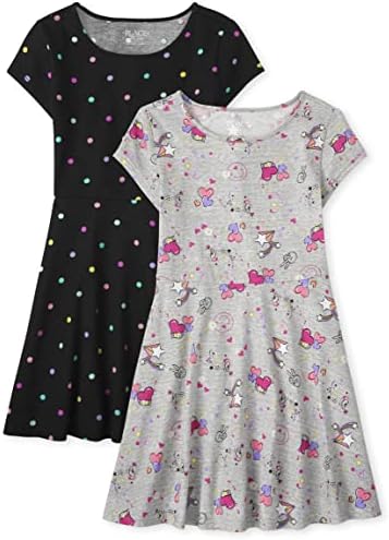 The Childrens Place Girls Numeric Short Sleeve Skater Dress