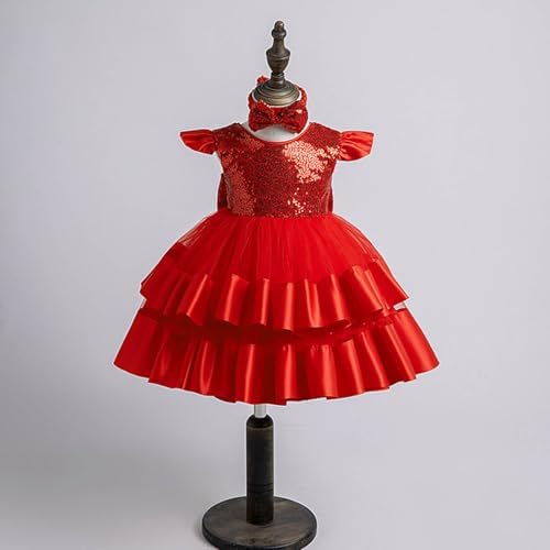 Girls Sequin Tutu Dress with Ruffle Cap Sleeve